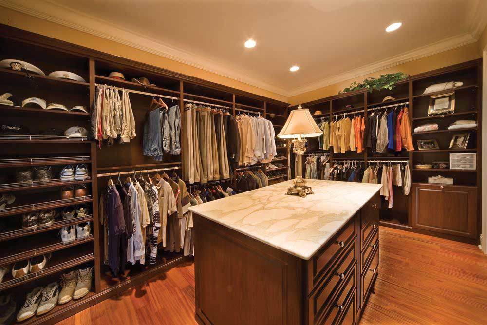 A large master closet.